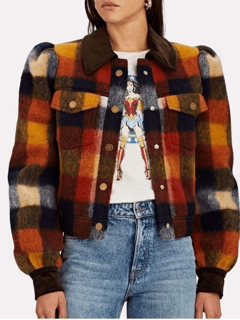 Veronica Beard Brushed Flannel Pianna Plaid Jacket